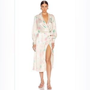 GANNI Heavy Satin Jacket Wrap Dress